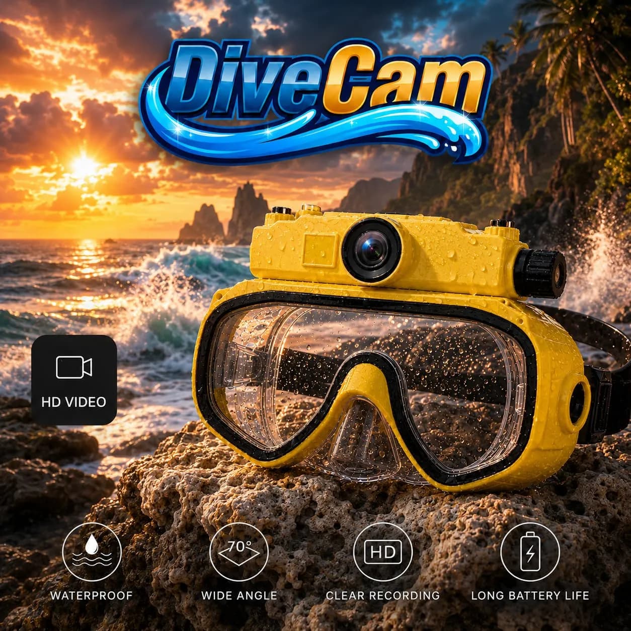 DiveCam Pro™ Underwater Camera Mask 2