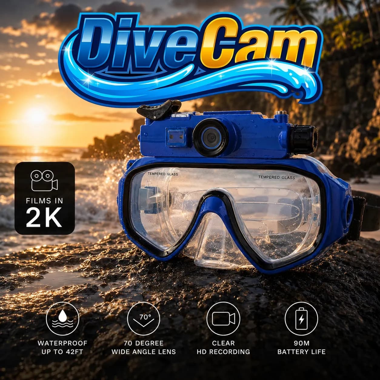 DiveCam Pro™ Underwater Camera Mask 4