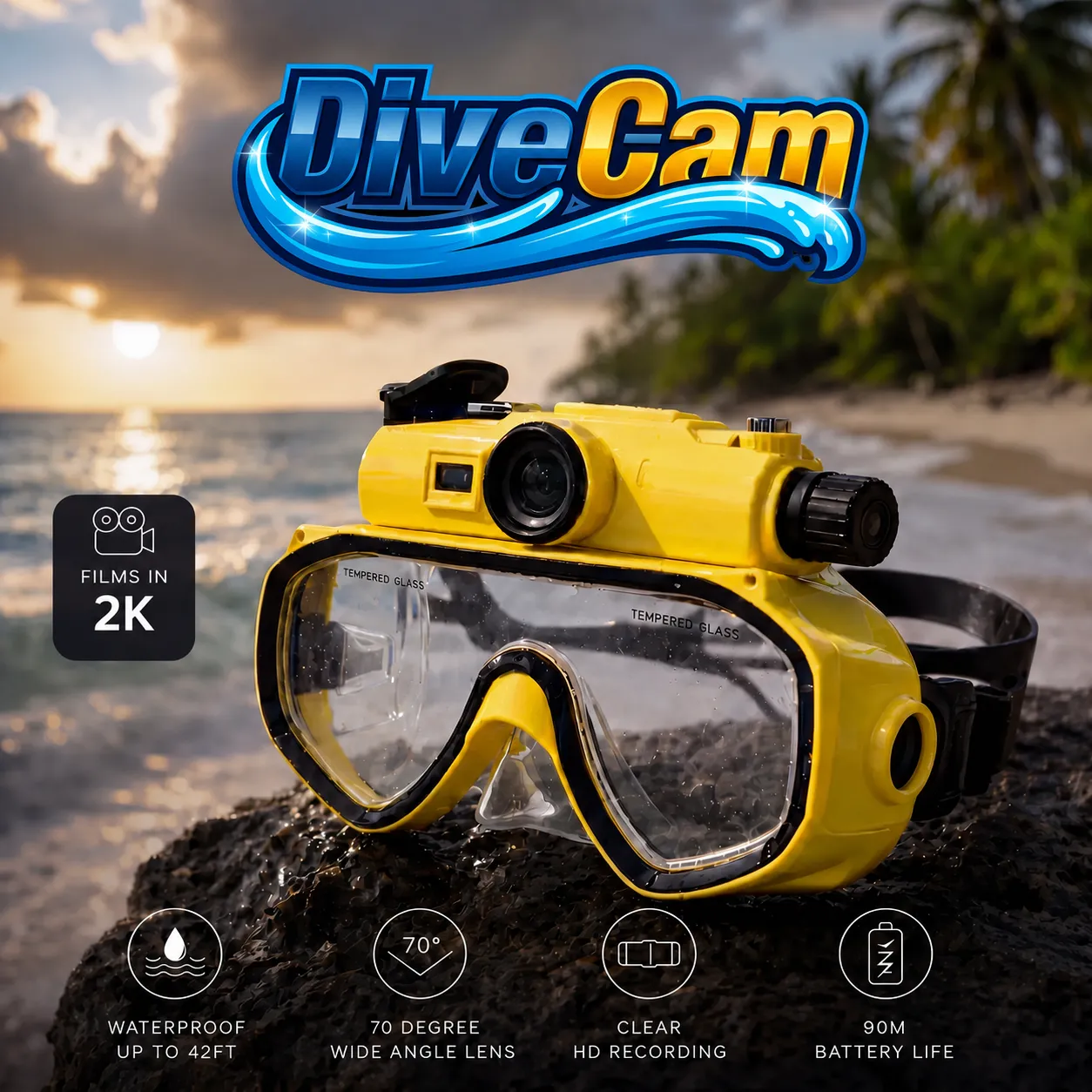 DiveCam Pro™ Underwater Camera Mask